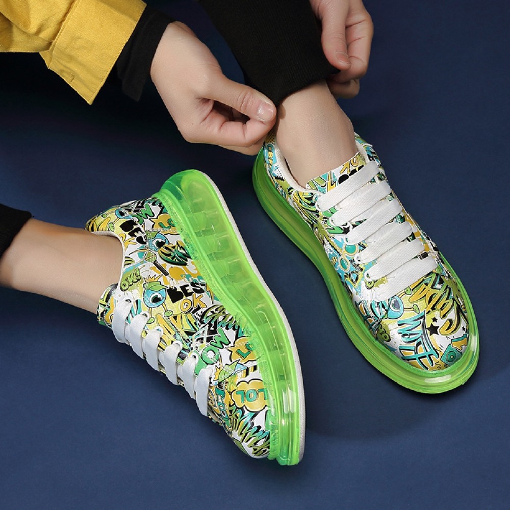 Men's Casual White Shoes Thick Bottom Trendy Shoes