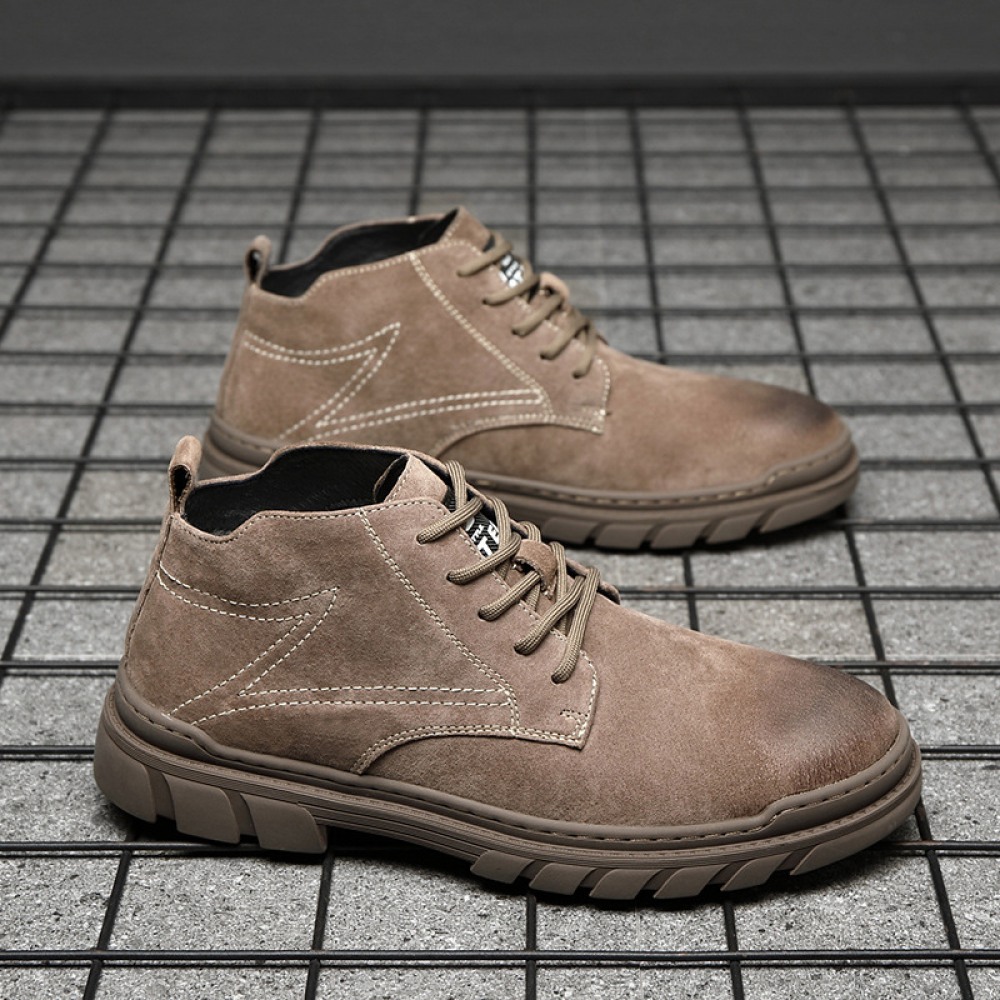 Winter Men's Leather Martin Boots Casual British Tooling Shoes Boots