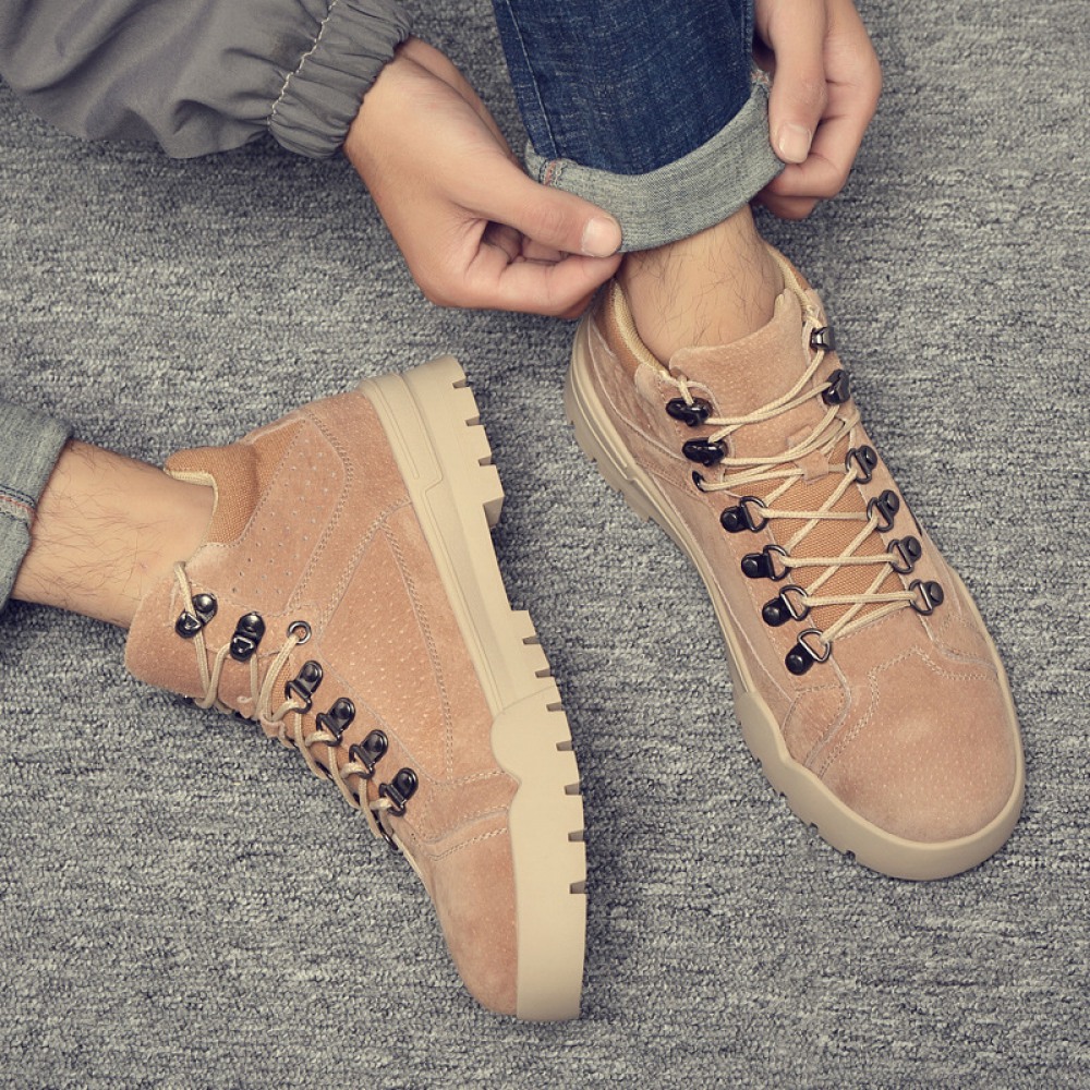 Men's Autumn Martin Boots High-Top Tooling Shoes Desert Short Boots